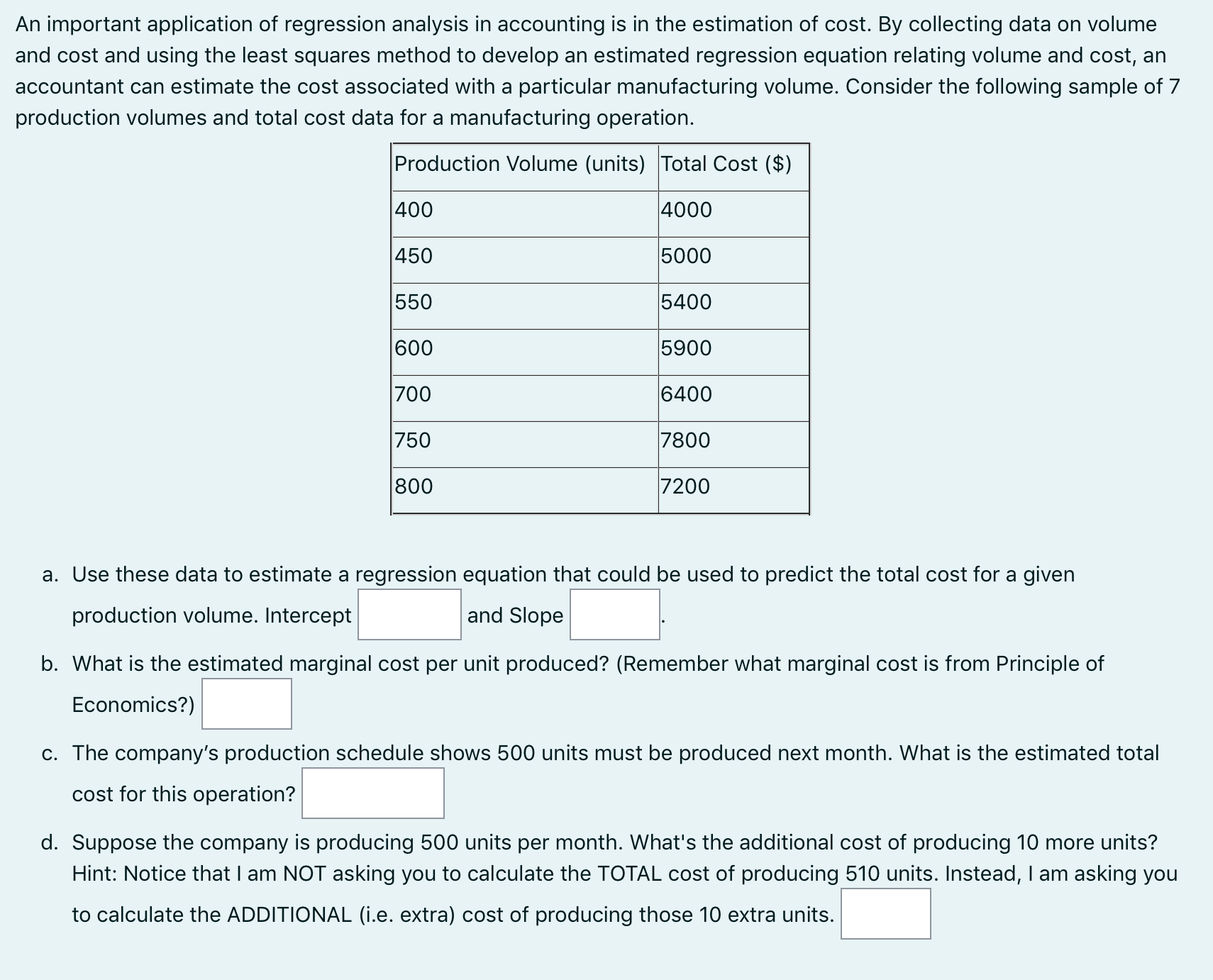 Solved An Important Application Of Regression Analysis In | Chegg.com