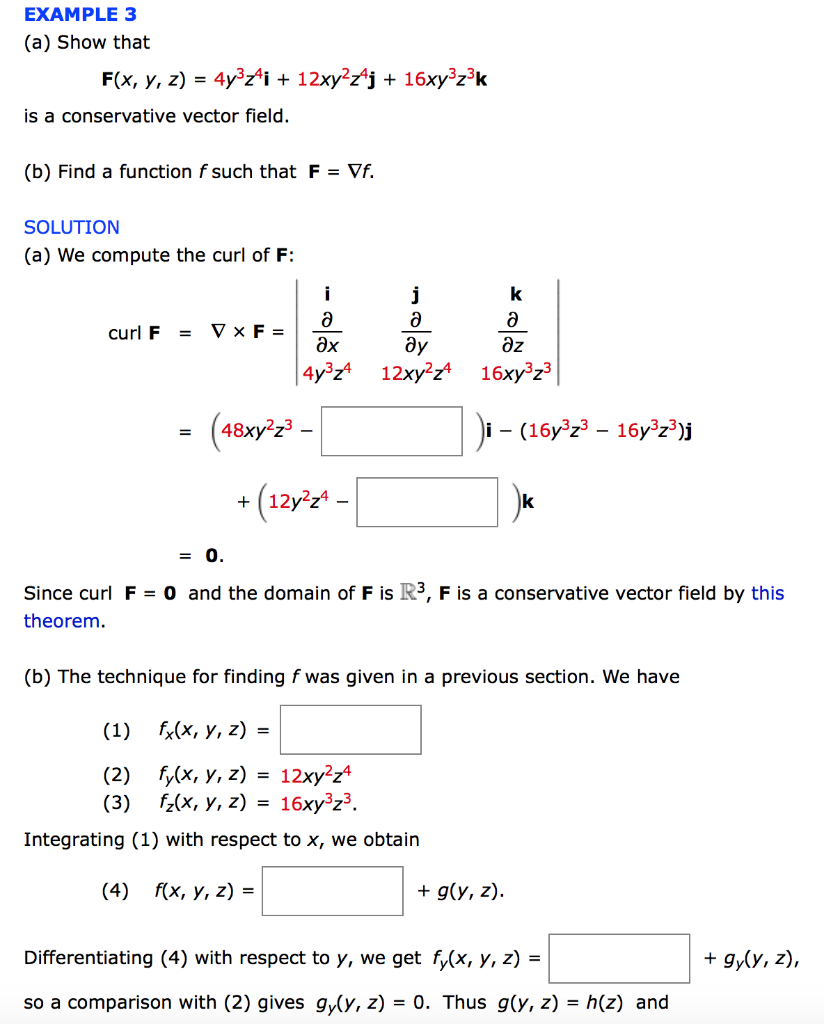 Solved Example 3 A Show That F X Y Z 4y3i 12xy2a Chegg Com