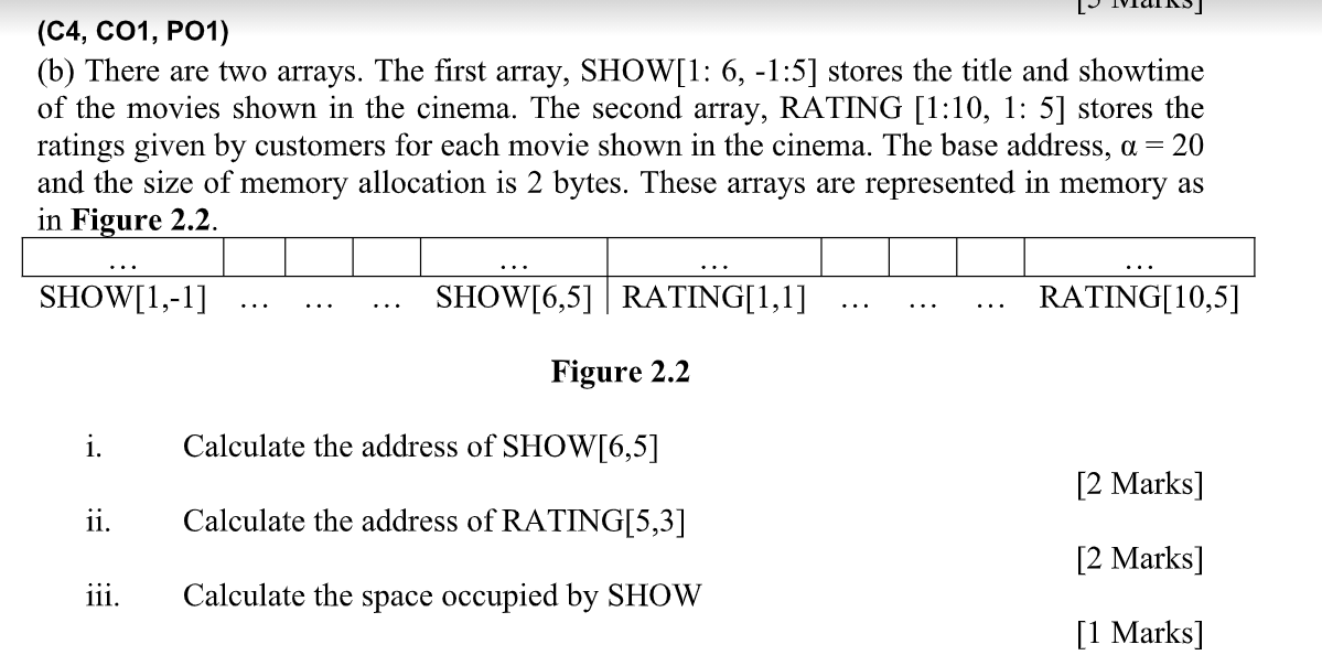 Solved (C4, C01, PO1) (b) There are two arrays. The first | Chegg.com