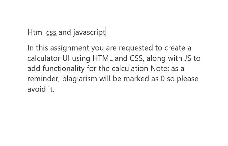 html css javascript assignment