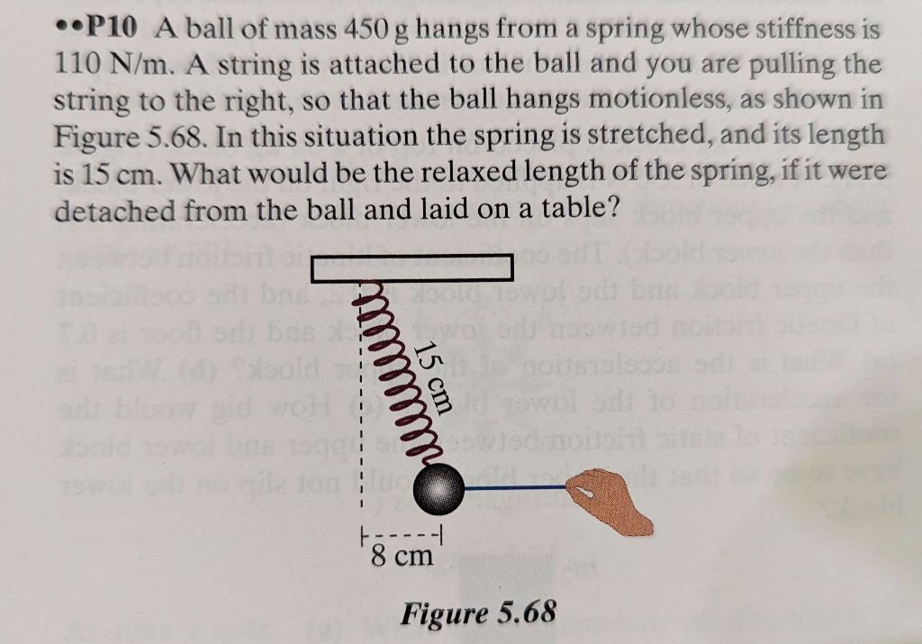 Solved P10 A ball of mass 450 g hangs from a spring whose