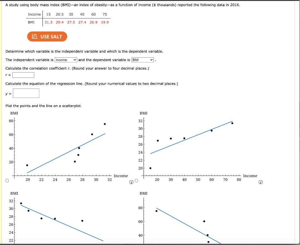 Solved A Study Using Body Mass Index Bmi An Index Of Chegg Com