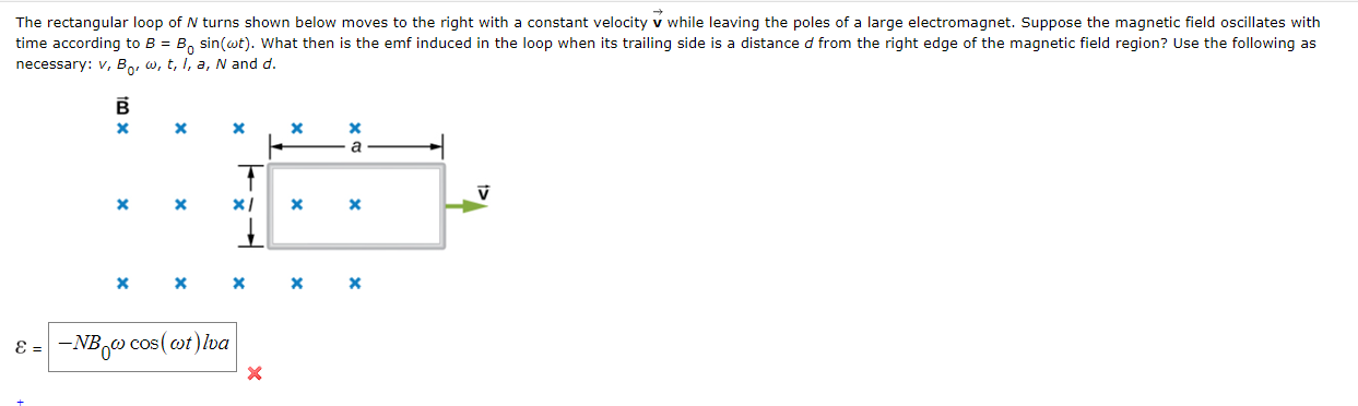 Solved The rectangular loop of N turns shown below moves to | Chegg.com