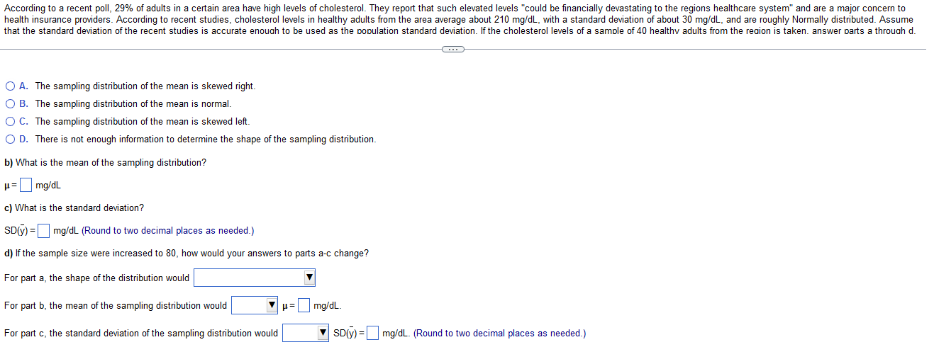 can the mean of a sampling distribution be negative