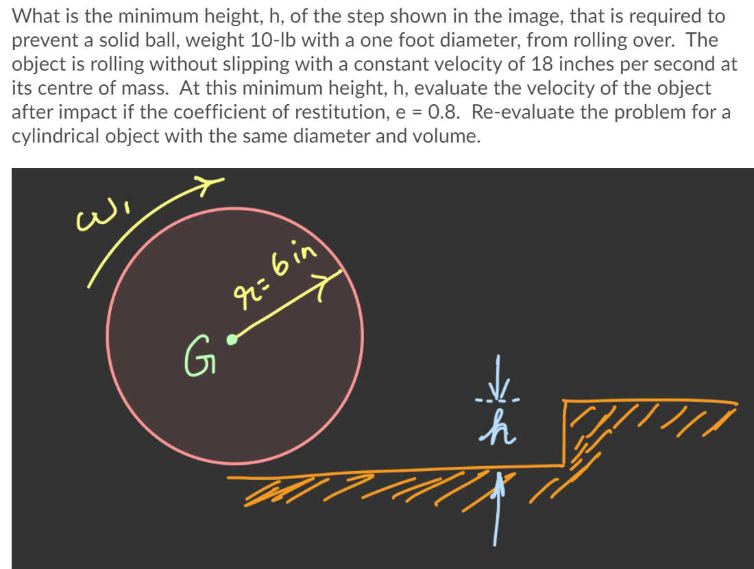 Solved What is the minimum height, h, of the step shown in