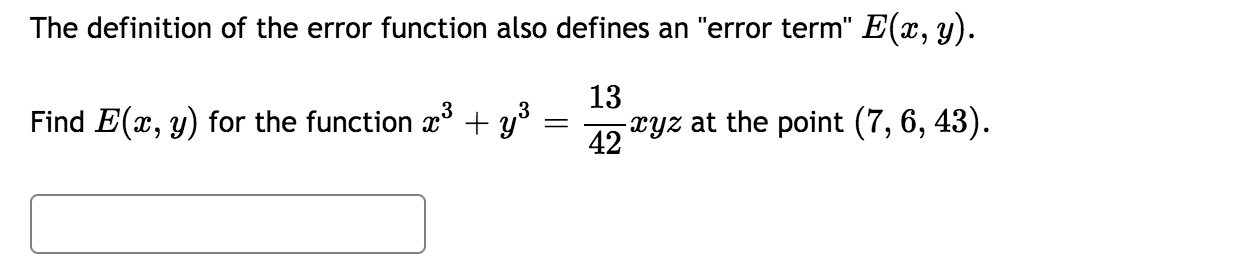 Solved The definition of the error function also defines an | Chegg.com