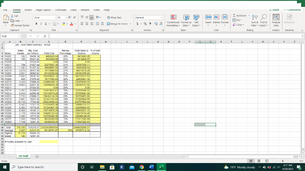 Solved The formulas in column G need to determine the | Chegg.com