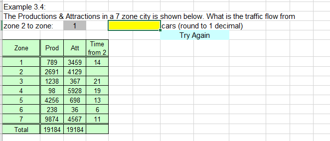 Solved Att 1 14 Example 3.4 The Productions & Attractions in | Chegg.com