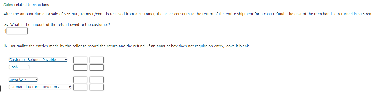 Solved Journalize the entries made by the seller to record | Chegg.com