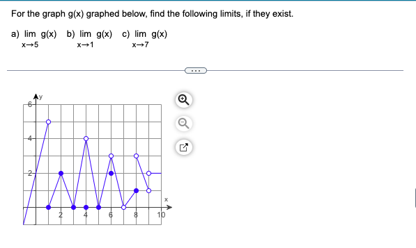 Solved For the graph g(x) graphed below, find the following | Chegg.com