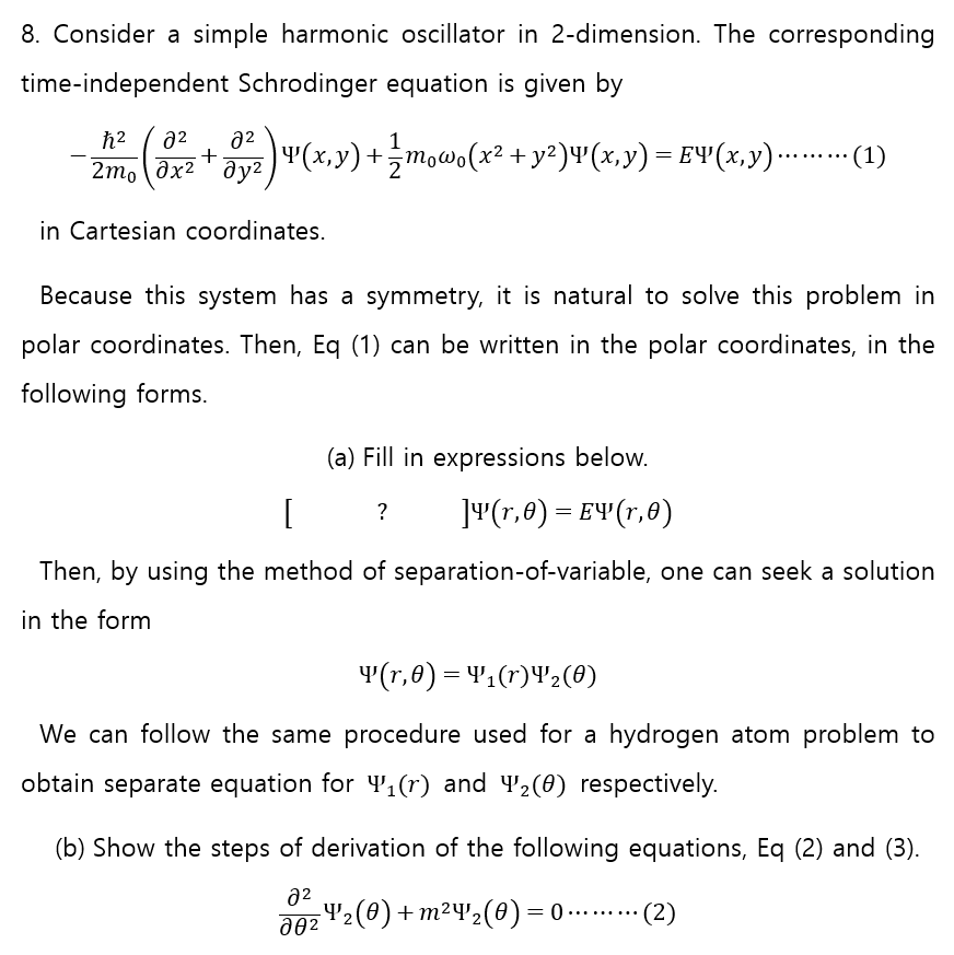 Solved 8. Consider a simple harmonic oscillator in | Chegg.com