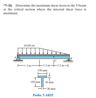 Solved Determine the maximum shear stress in the T-beam at | Chegg.com