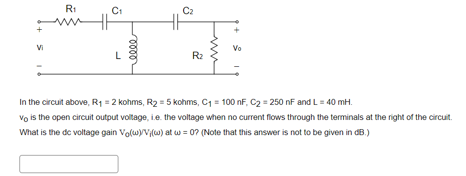 Solved In the circuit above, R1=2 ﻿kohms, R2=5 ﻿kohms, | Chegg.com