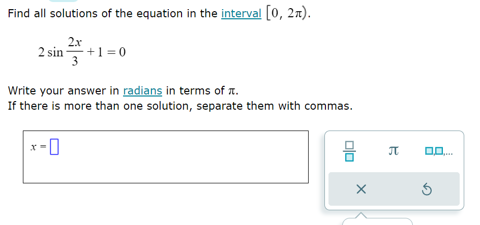 Solved Find all solutions of the equation in the interval | Chegg.com