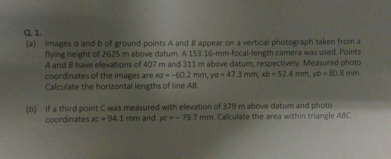 Solved Images a and b of ground points A and B appear on a | Chegg.com