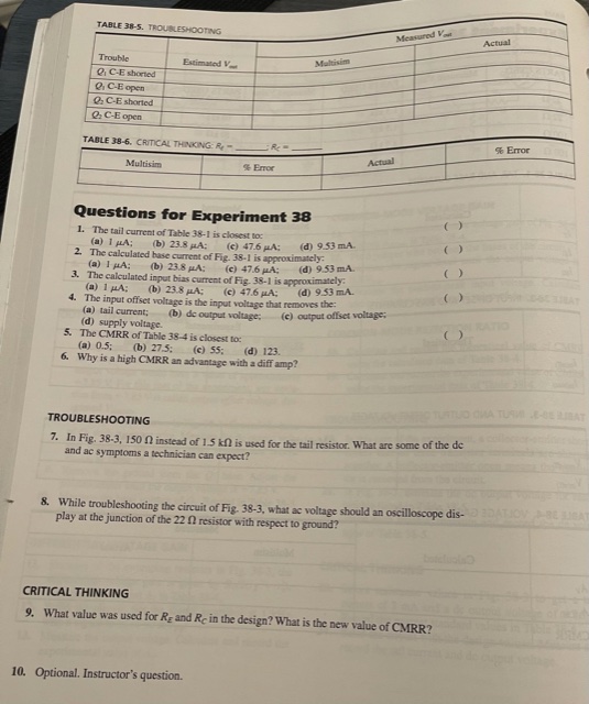 Solved Experiment 38 Any help is great. I mostly need the | Chegg.com