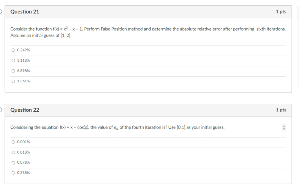 Solved > Question 21 1 pts Consider the function f(x) = x3 - | Chegg.com