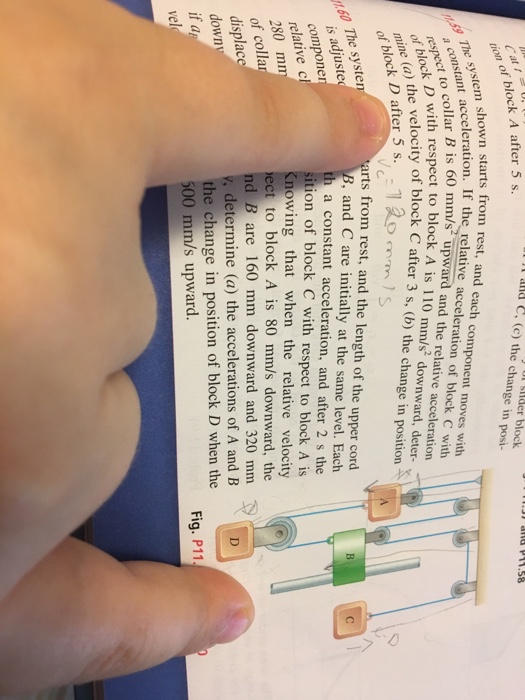 Solved The system shown starts from rest, and each component | Chegg.com