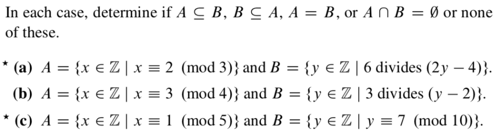 Solved In each case. Determine if A CB. B CA. A=B ORAQB= or | Chegg.com