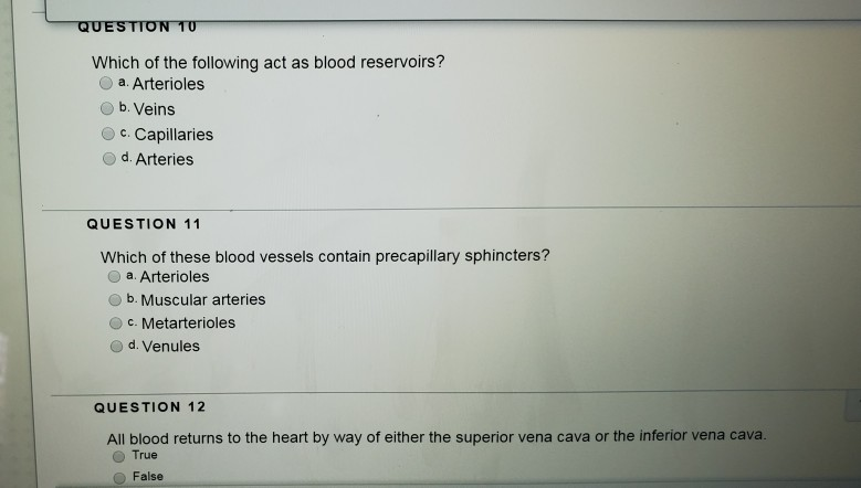 Solved QUESTION 10 Which of the following act as blood | Chegg.com