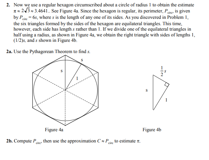 Solved 2. Now we use a regular hexagon circumscribed about a | Chegg.com