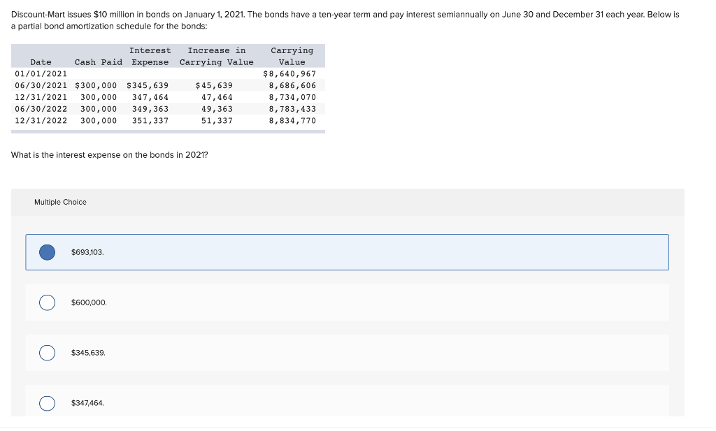 Solved Discount-Mart Issues $10 Million In Bonds On January | Chegg.com