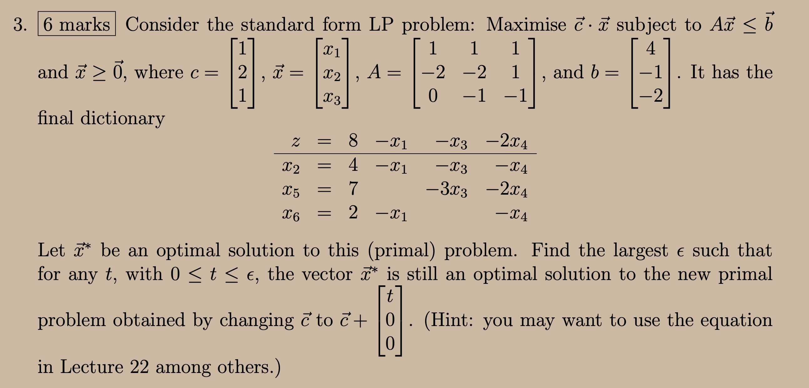 121 1 D 32 1 3 6 Marks Consider The Standard Fo Chegg Com