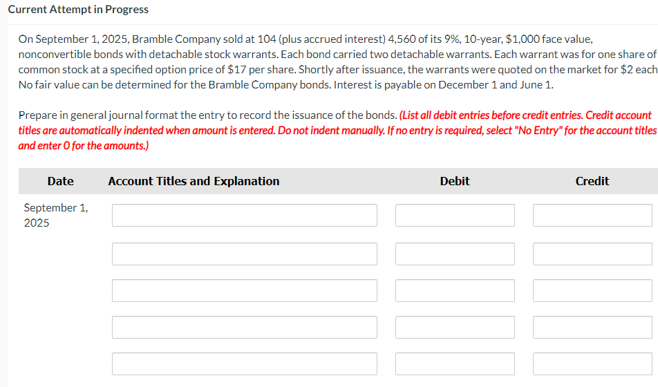 Solved On September 1, 2025, Bramble Company sold at 104