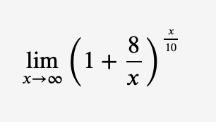 Solved х 8 10 lim (1+ (1+5)* X00 х | Chegg.com