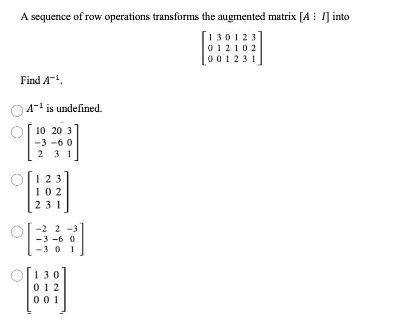 Solved A sequence of row operations transforms the augmented | Chegg.com
