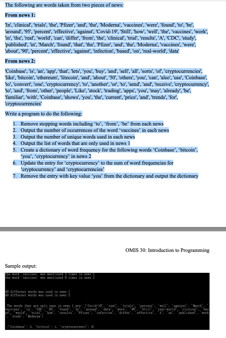 solved-the-following-are-words-taken-from-two-pieces-of-chegg