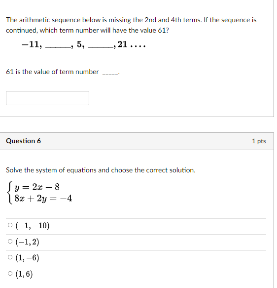 Solved The arithmetic sequence below is missing the 2nd and | Chegg.com