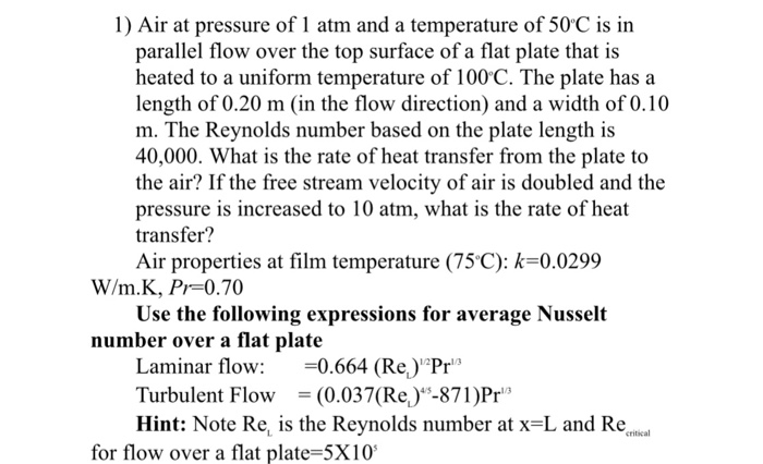 Solved 1) Air at pressure of1 atm and a temperature of 50C | Chegg.com