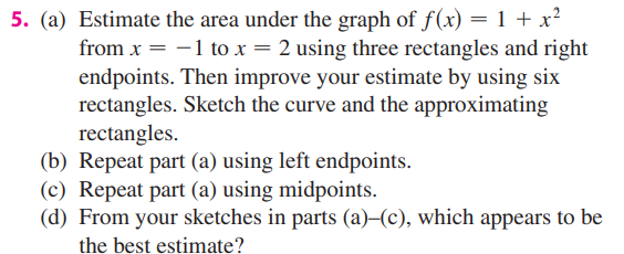 Solved 5. (a) Estimate the area under the graph of f(x) = 1 | Chegg.com