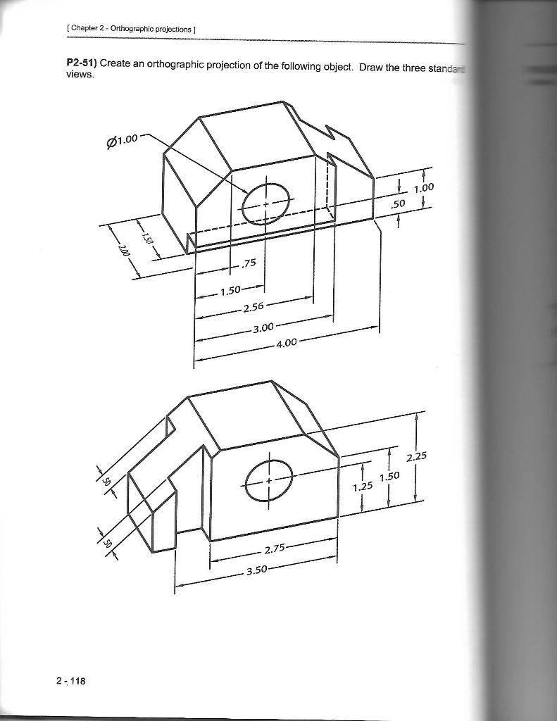 isometric drawing with orthographic view