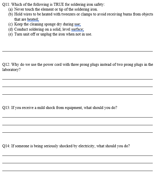 Solved Q11: Which of the following is TRUE for soldering | Chegg.com