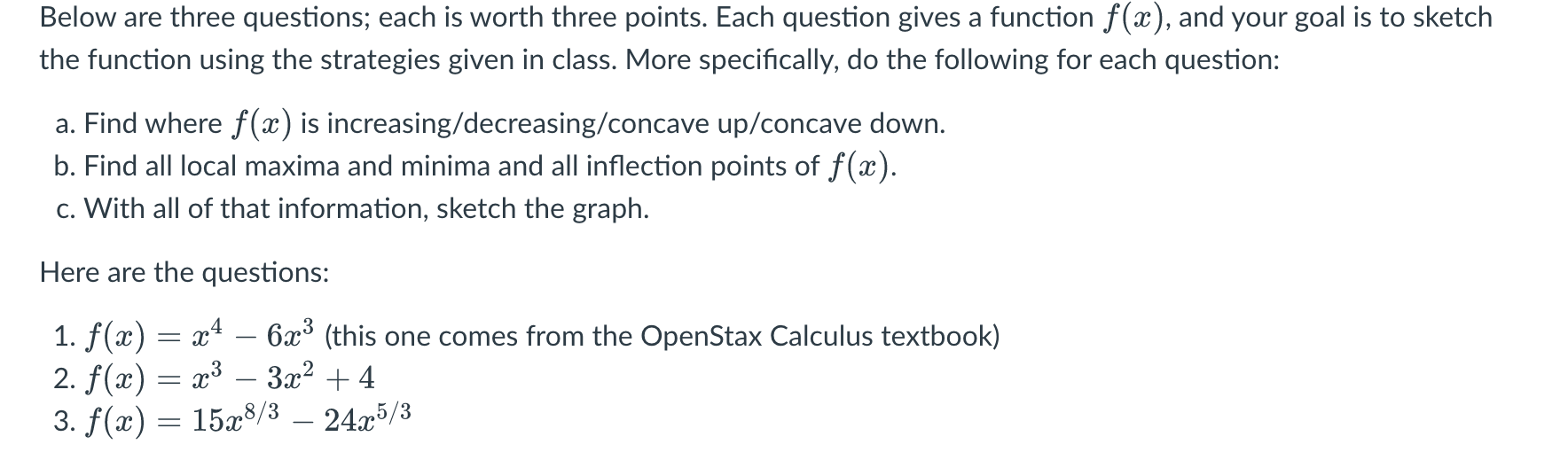 Solved Below are three questions; each is worth three | Chegg.com