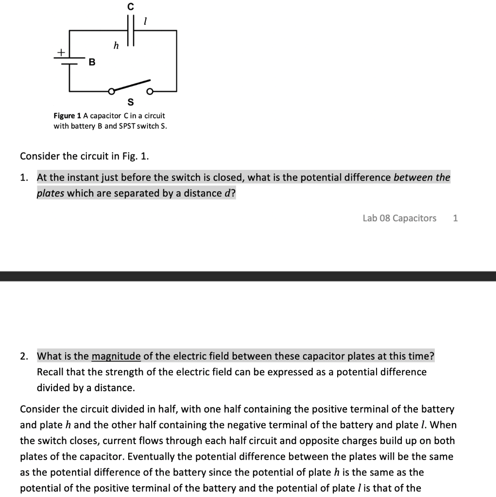 Solved Lab 08 Capacitors Last edited August 10, 2020