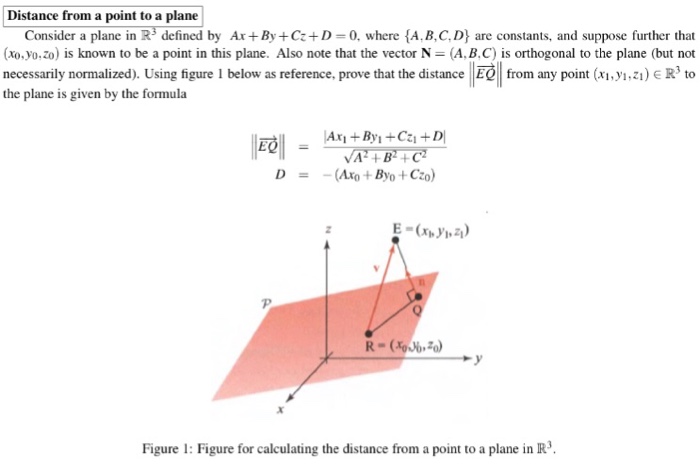 Solved Consider a plane in R^3 defined by Ax + By + Cz + D = | Chegg.com