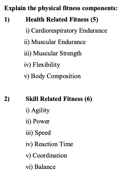 Components of Physical Fitness