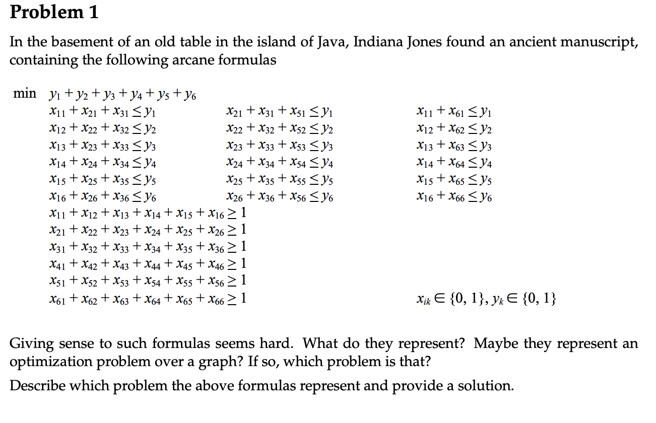 Problem 1 In the basement of an old table in the | Chegg.com