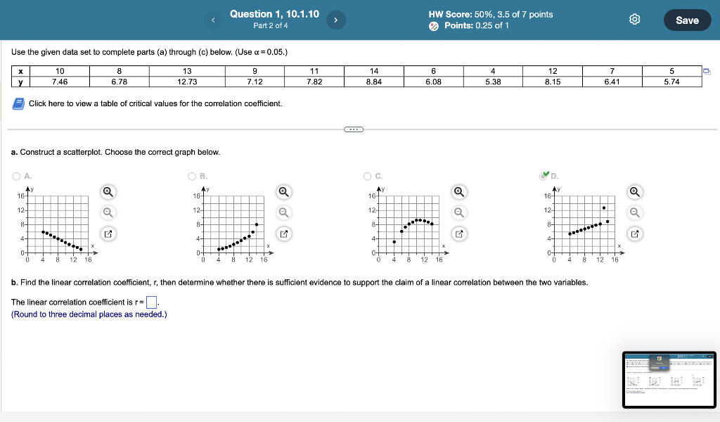Solved Use the given data set to complete parts (a) through | Chegg.com