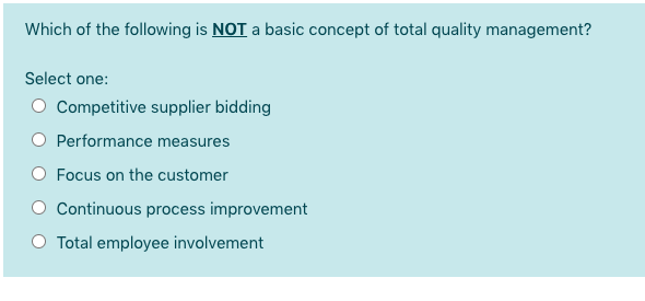 Solved Which of the following is NOT a basic concept of | Chegg.com