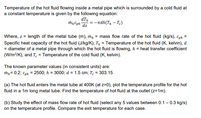 Temperature Of The Hot Fluid Flowing Inside A Metal 