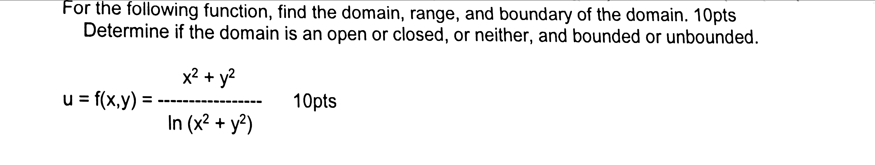 Solved For The Following Function, Find The Domain, Range, | Chegg.com