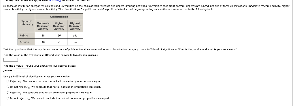 Solved Test the hypothesis that the population proportions | Chegg.com