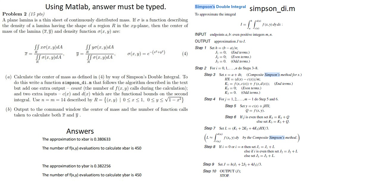 Function Di Simpson Di F A B C D M N H B A Chegg Com