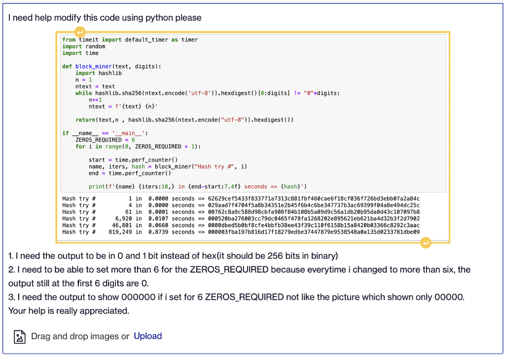 I need help modify this code using python | Chegg.com