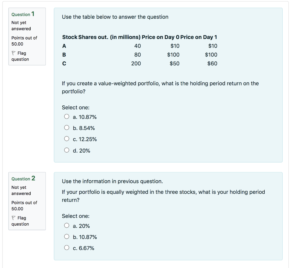 Solved Question 1 Use the table below to answer the question | Chegg.com