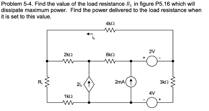 Solved Problem 5-4. Find the value of the load resistance RL | Chegg.com